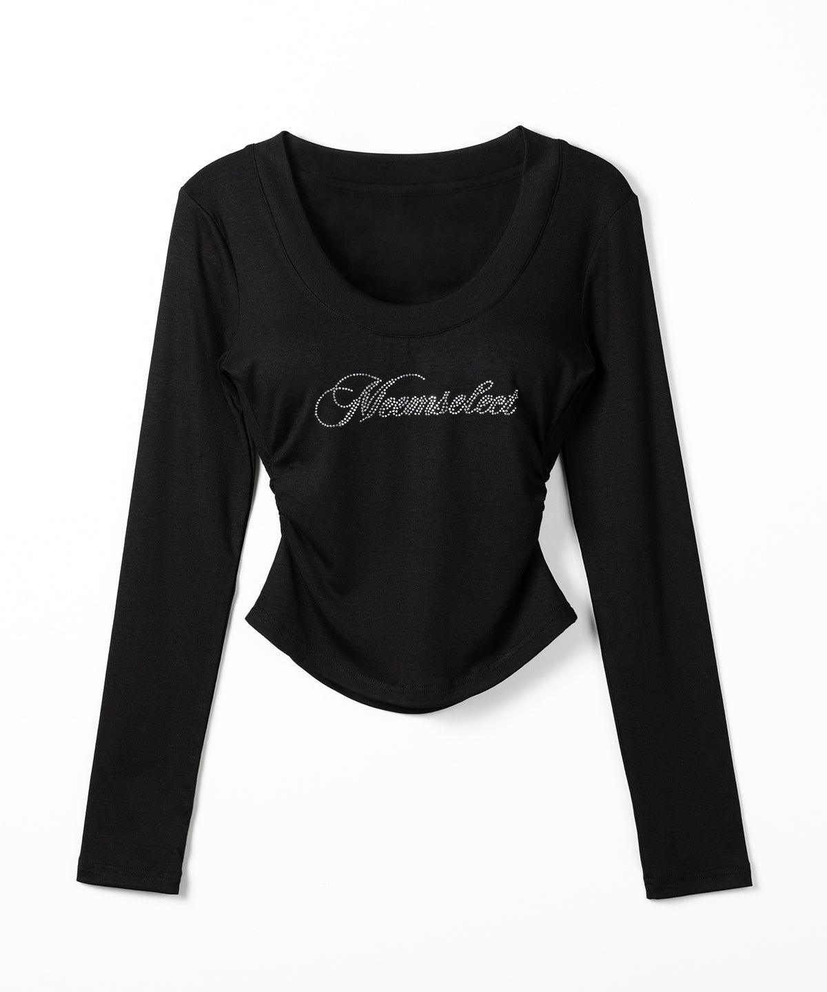 ラインストーンロゴスリムフィットロンT ／ Rhine stone logo slim fit long sleeve T-shirts