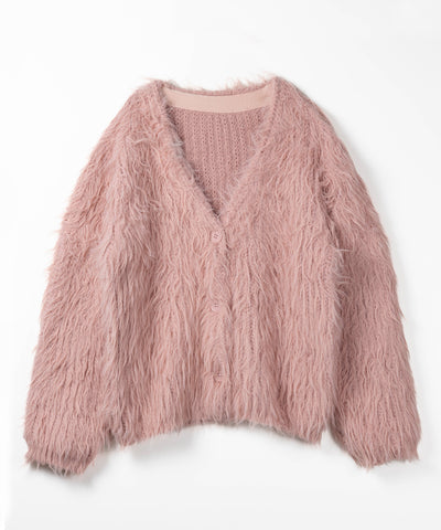 【 ３color 】モンスターシャギーボリュームニットカーディガン ／ monster shaggy volume knit cardigan