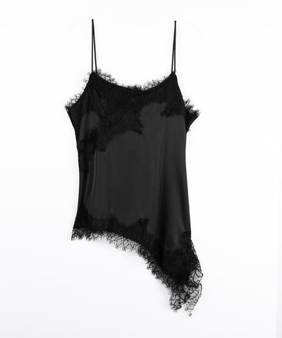 ランジェリーサテンレースキャミチュニック ／ lingerie satin lace camisole tunic