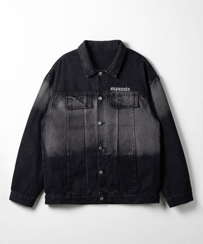 【 ２color ／ ２size 】グラデーションヴィンテージウォッシュオーバーデニムジャケット ／ gradation vintage wash over denim jacket