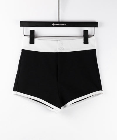 【 ２color ／２size 】バイカラーマイクロミニスパンショートパンツ ／ bicolor micro mini span short pants