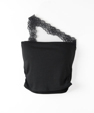 【 ２color ／ カップ付 】ナナメレーススクエアキャミソール ／ naname lace square camisole