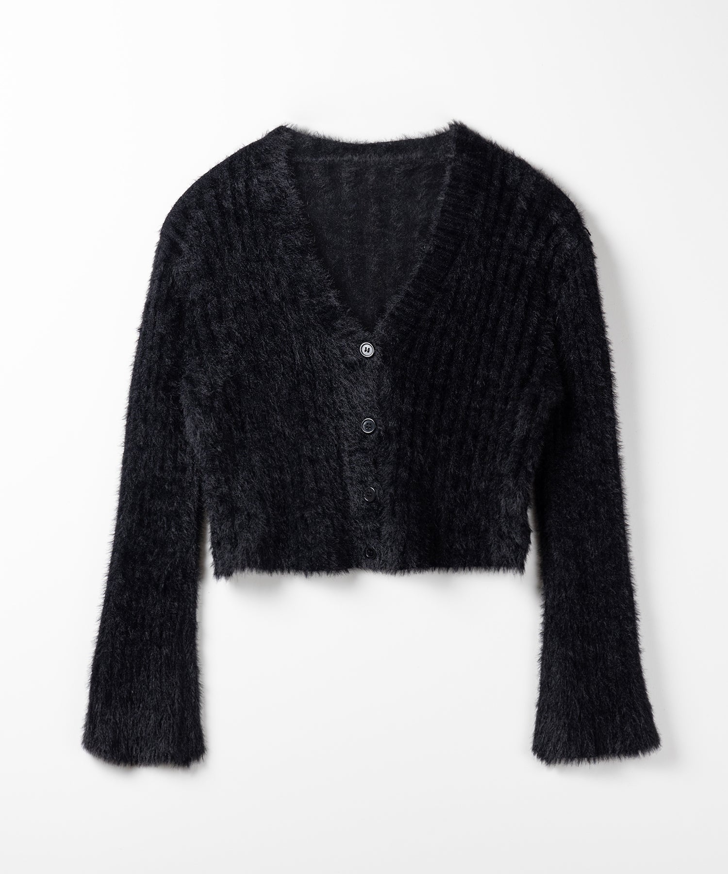 【 ３color 】ショートシャギーリブニットカーディガン ／ short shaggy lib knit cardigan