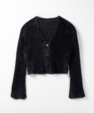 【 ３color 】ショートシャギーリブニットカーディガン ／ short shaggy lib knit cardigan