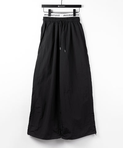 【 ２color ／ 裾絞り可能 】ウエストロゴナイロンライクワッシャーワイドパンツ ／ waist logo nylon-like washer wide pants