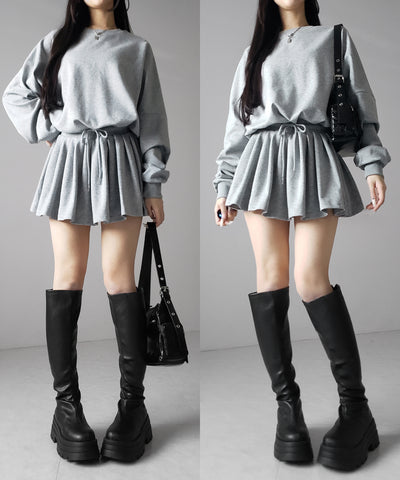 オーバースウェットフレアミニワンピース ／ over sweat flare mini onepiece