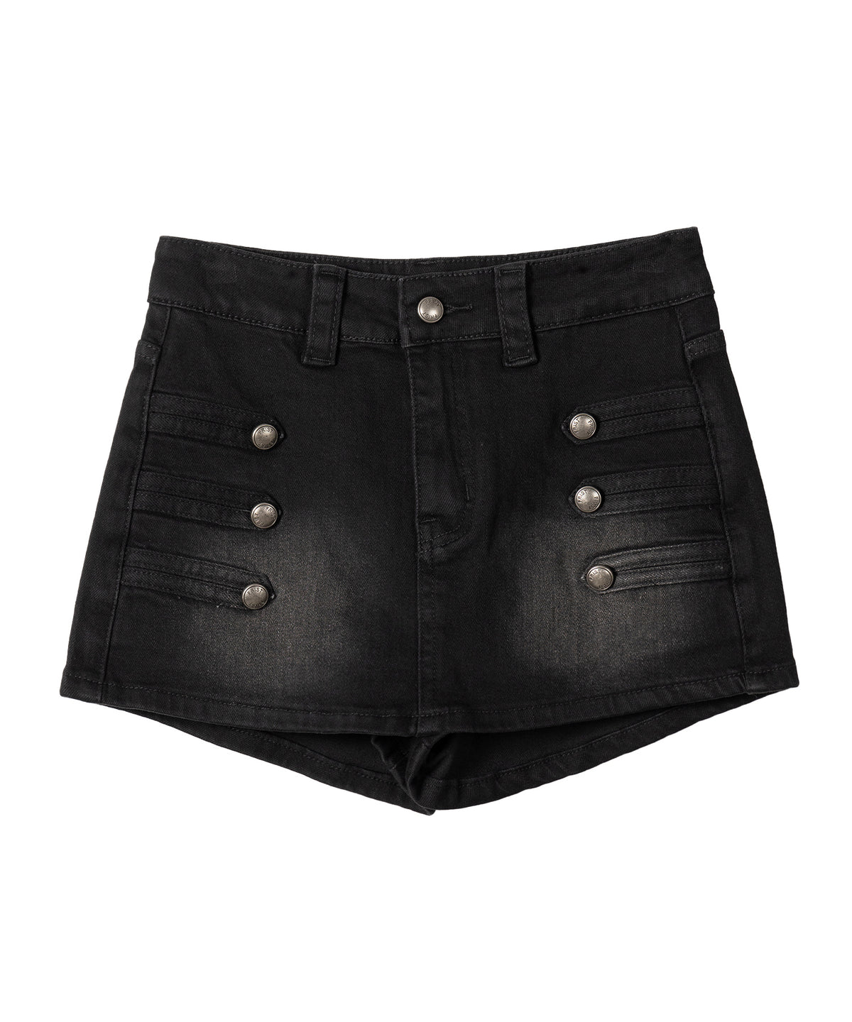 ナポレオンデザインストレッチデニムミニスカパン ／ napoleon design stretch denim mini skirt pants