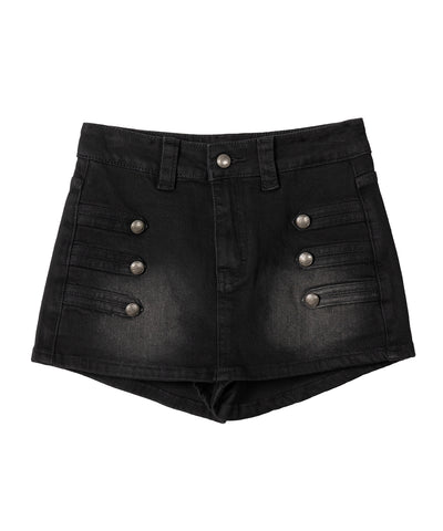 ナポレオンデザインストレッチデニムミニスカパン ／ napoleon design stretch denim mini skirt pants