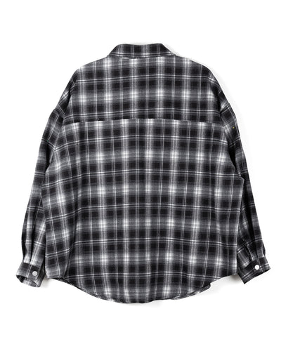 ブラックチェックオーバーフランネルシャツ ／ black check over flannel shirts