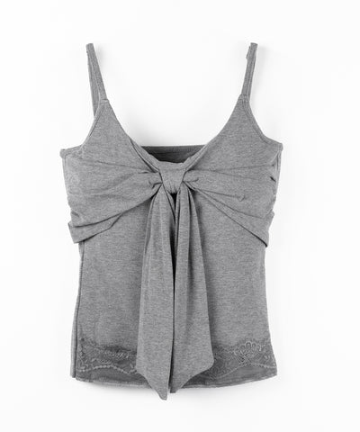 【 ２点セット 】リボンカットソーキャミソール ＋ カーディガンセット ／ribbon cutsew camisole + cardigan SET