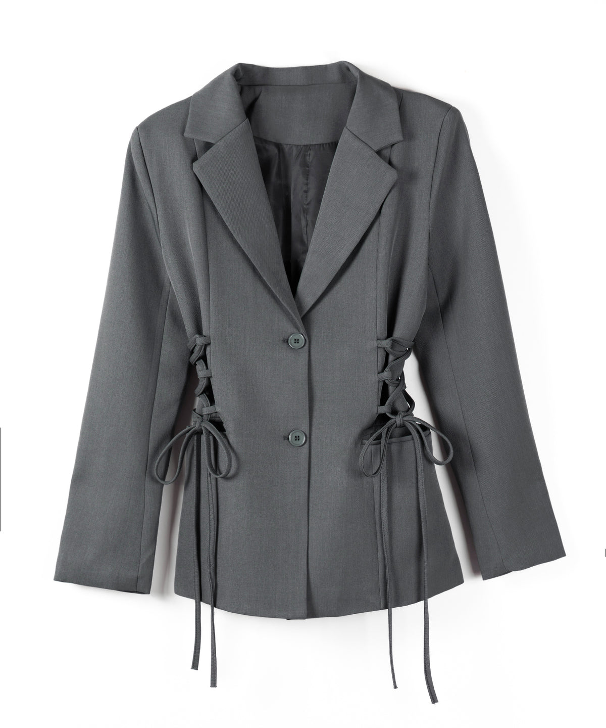 レースアップリボンスリムテーラードジャケット ／ lace-up ribbon slim tailored jacket