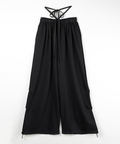 【先行販売】ウエストストリングタックワイドスウェットパンツ