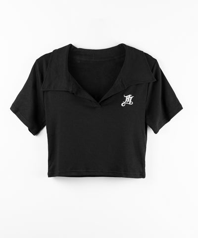 【 ２color 】M LOGO スキッパーショート半袖Tシャツ ／ M LOGO skipper neck short sleeve T-shirt