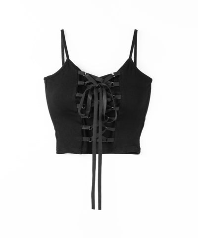【 ２WAY  】レースアップコルセットリボンチョーカーキャミソール ／ lace up corset ribbon choker camisole