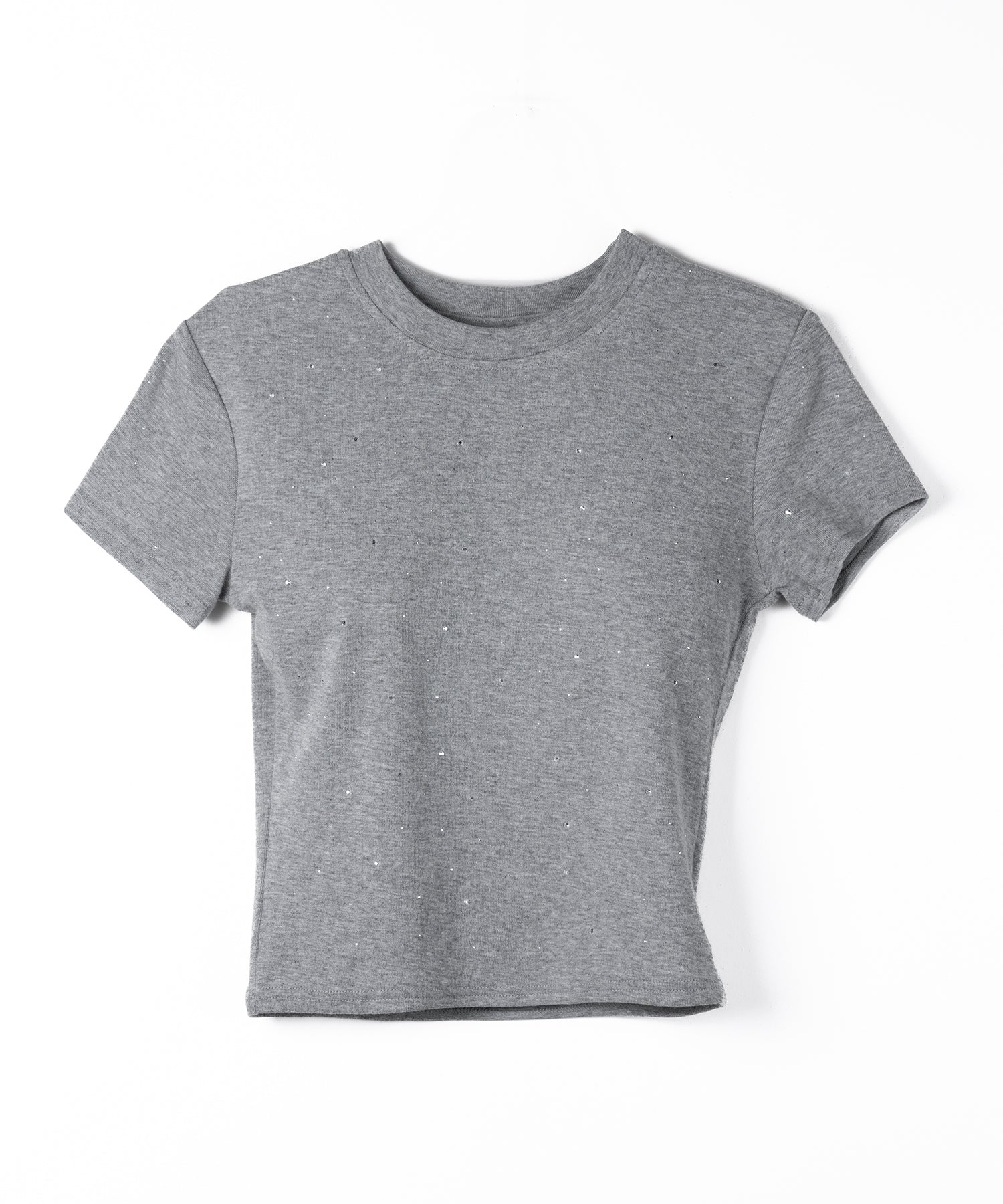 ラインストーン半袖タイトＴシャツ ／ Rhinestone short sleeve tight T-shirt