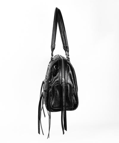 【 ショルダーストラップ付き２WAY 】アウトポケットヴィンテージダブルジップボストンショルダーバッグ ／out pocket vintage double zip boston shoulder bag