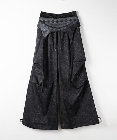 ガーターレイヤードヴィンテージタックワイドパンツ ／ garter layered vintage tack wide pants