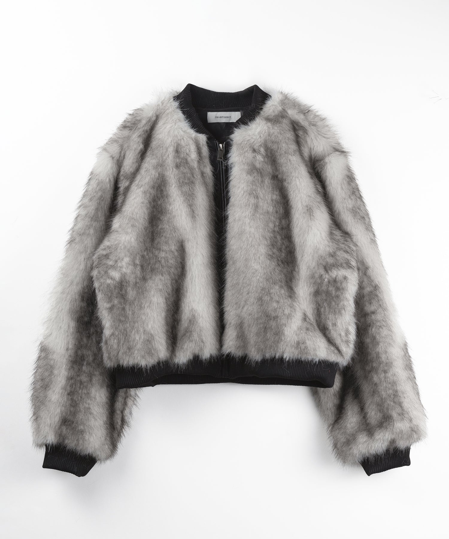 2color 】ジップアップミックスフェイクファーショートブルゾン 