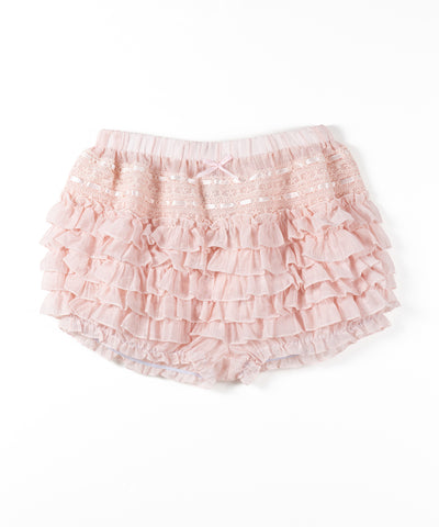 シアーフリルレースショートパンツ ／ Sheer frill lace shorts