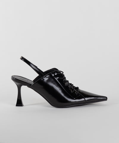 【 ３color 】ポインテッドトゥレースアップスニーカーミュール ／ pointed toe lace up sneaker mules