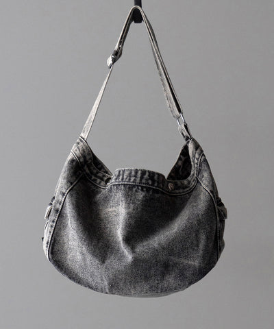 【 ２color 】ブラックタグヴィンテージデニムショルダーバッグ ／ black tag vintage denim shoulder bag