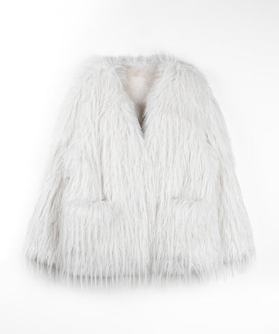 【 ２color 】ラメフェイクファーボリュームシャギーコート ／ rame fake fur volume shaggy coat