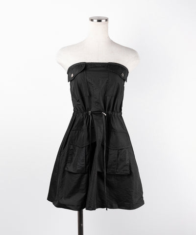 【 ２color 】アウトポケットナイロンカーゴミニワンピ ／out pocket nylon cargo mini onepiece