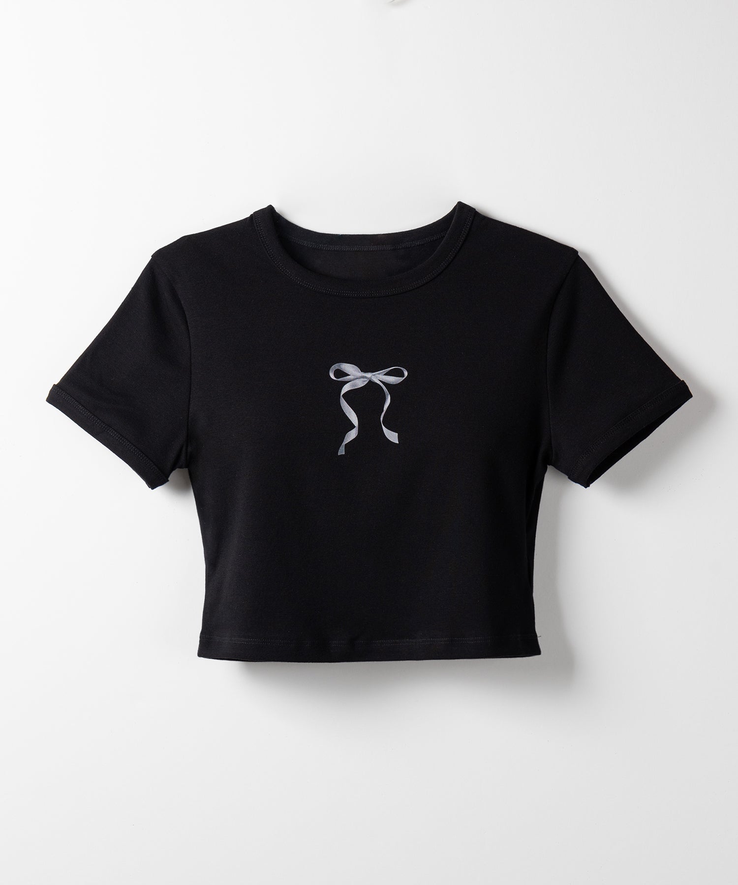 【 ４color 】ミニリボンショートちびＴシャツ ／mini ribbon short chibi Tee