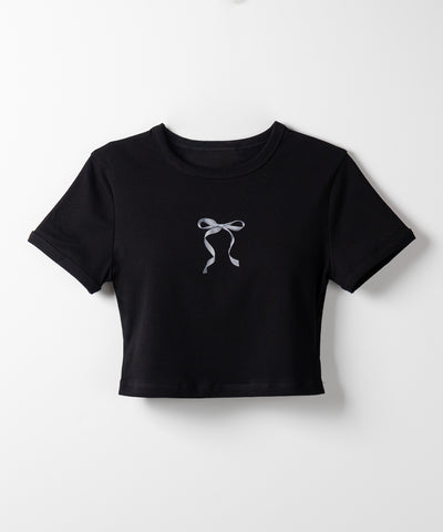 【 ４color 】ミニリボンショートちびＴシャツ ／mini ribbon short chibi Tee