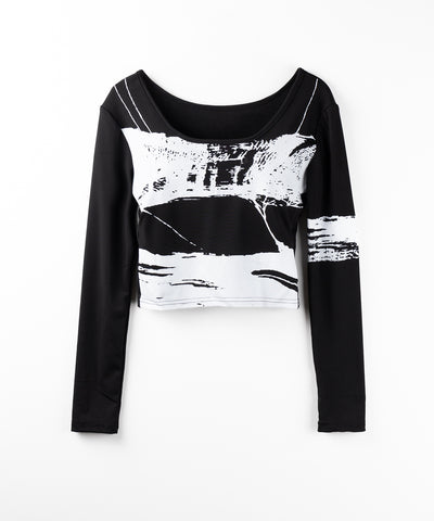 【 ２color 】ヴィンテージプリントショートリブＴシャツ ／ vintage print short lib t-shirt