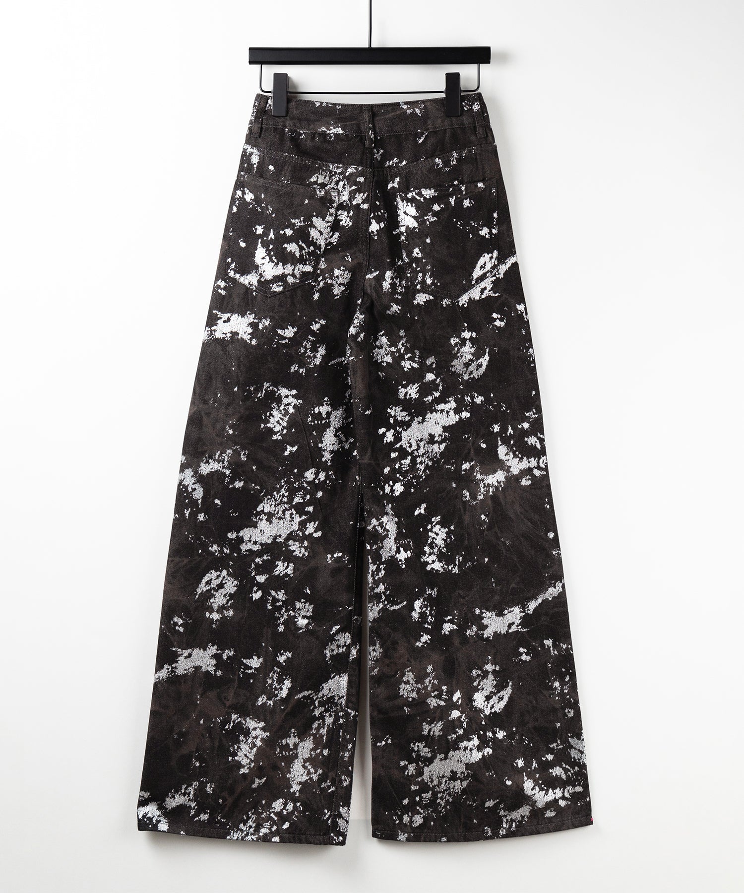 【 ３SIZE 】箔プリントブリーチヴィンテージワイドデニム ／ Foil print bleached vintage wide denim