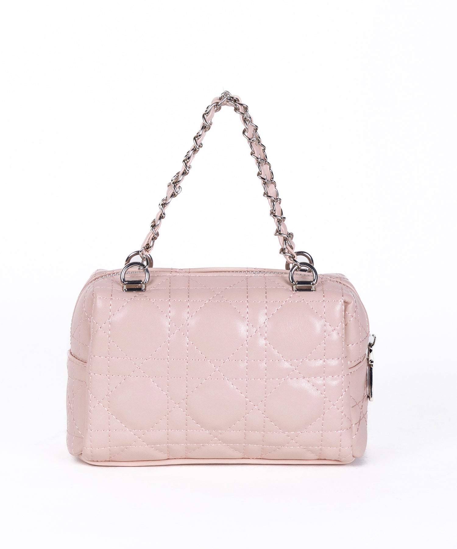 【 ショルダーストラップ付き２WAY 】キルティングスクエアチェーンショルダーミニバッグ / 2WAY quilted square chain shoulder mini bag