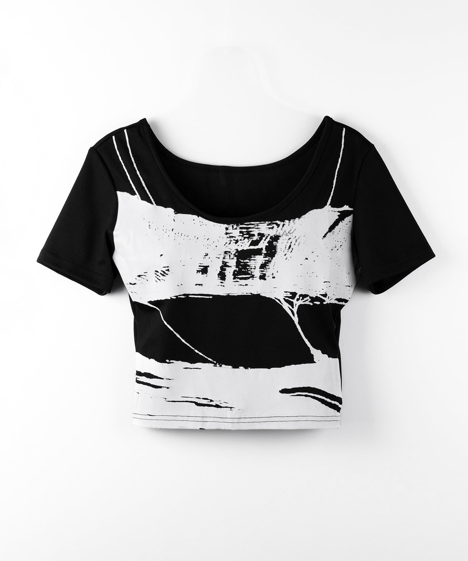 ヴィンテージプリント半袖ショートリブＴシャツ ／ vintage print short sleeve short lib t-shirt
