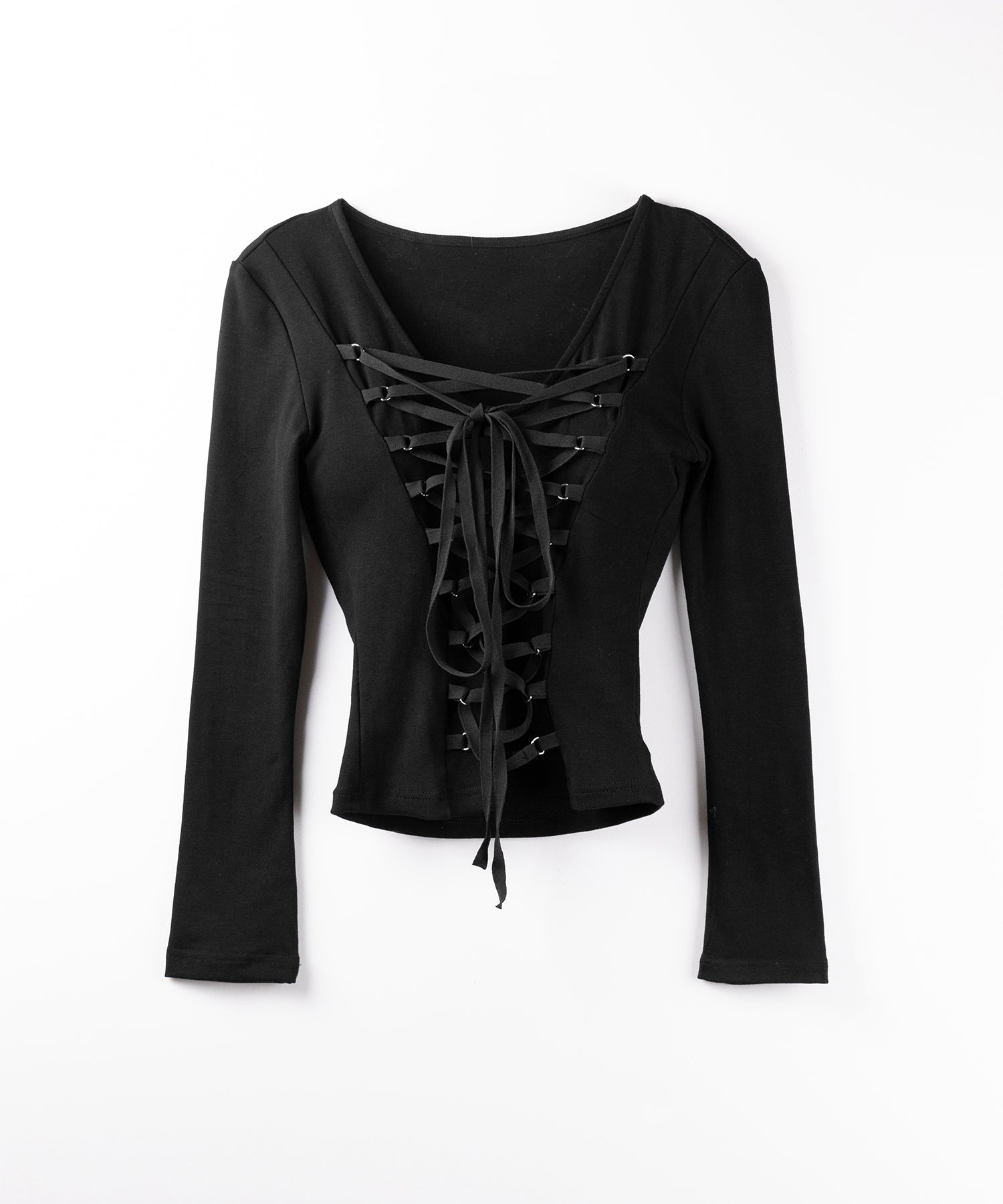 【 ３WAY ／２color 】レースアップコルセットリボンチョーカートップス ／ lace up corset ribbon choker tops