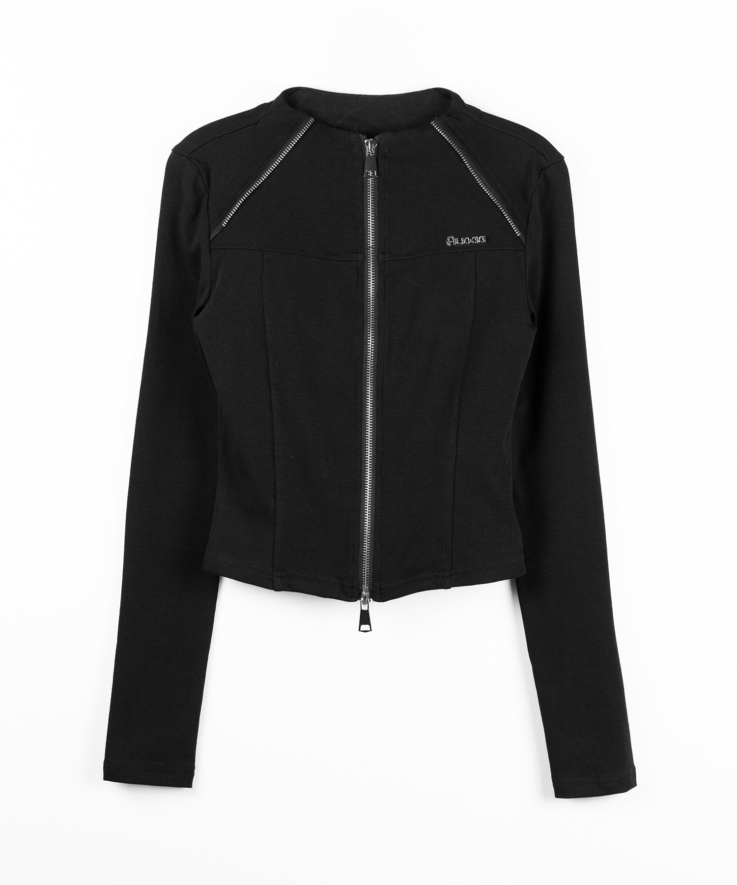 ダブルジップバイカースリムトップス ／ double zip biker slim tops