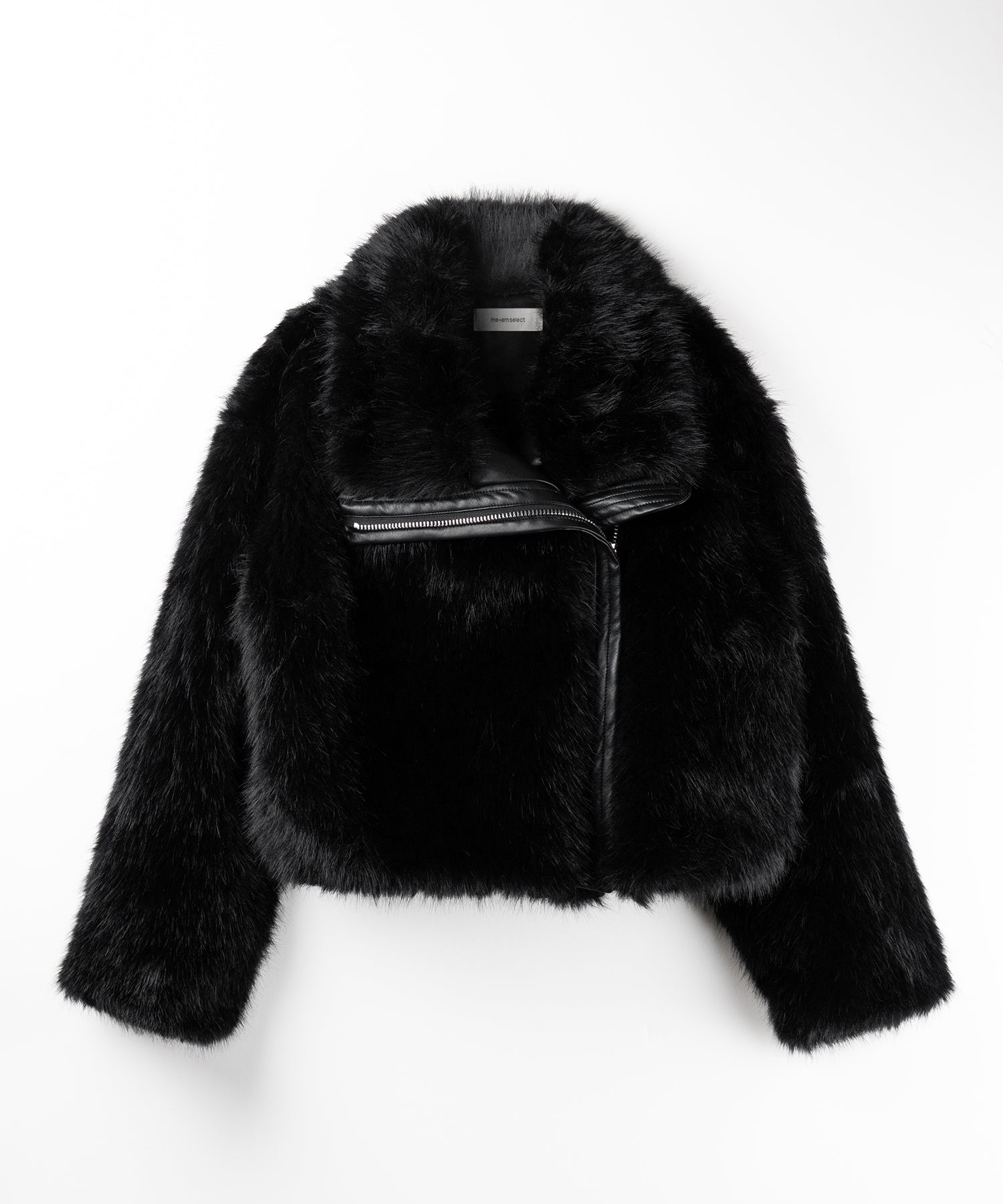 【 ２WAY 】ジップアップレザードッキングフェイクファーコート ／ zip up leather docking fake fur coat