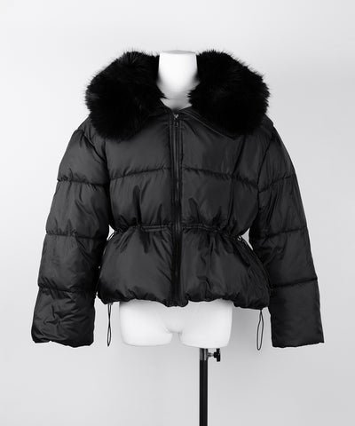 ファーカラーウエストマークミディダウンジャケット ／ fur collar waist-mark midi down jacket