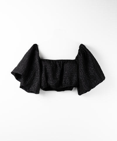 【 ２color 】オフショルダーボリュームパフショートブラウス ／ off shoulder volume puff short blouse