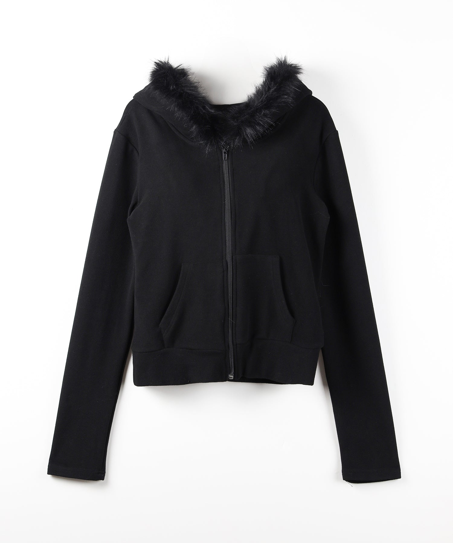 【 ３color 】ファーフードジップアップパーカー ／ fur zipup hoodie