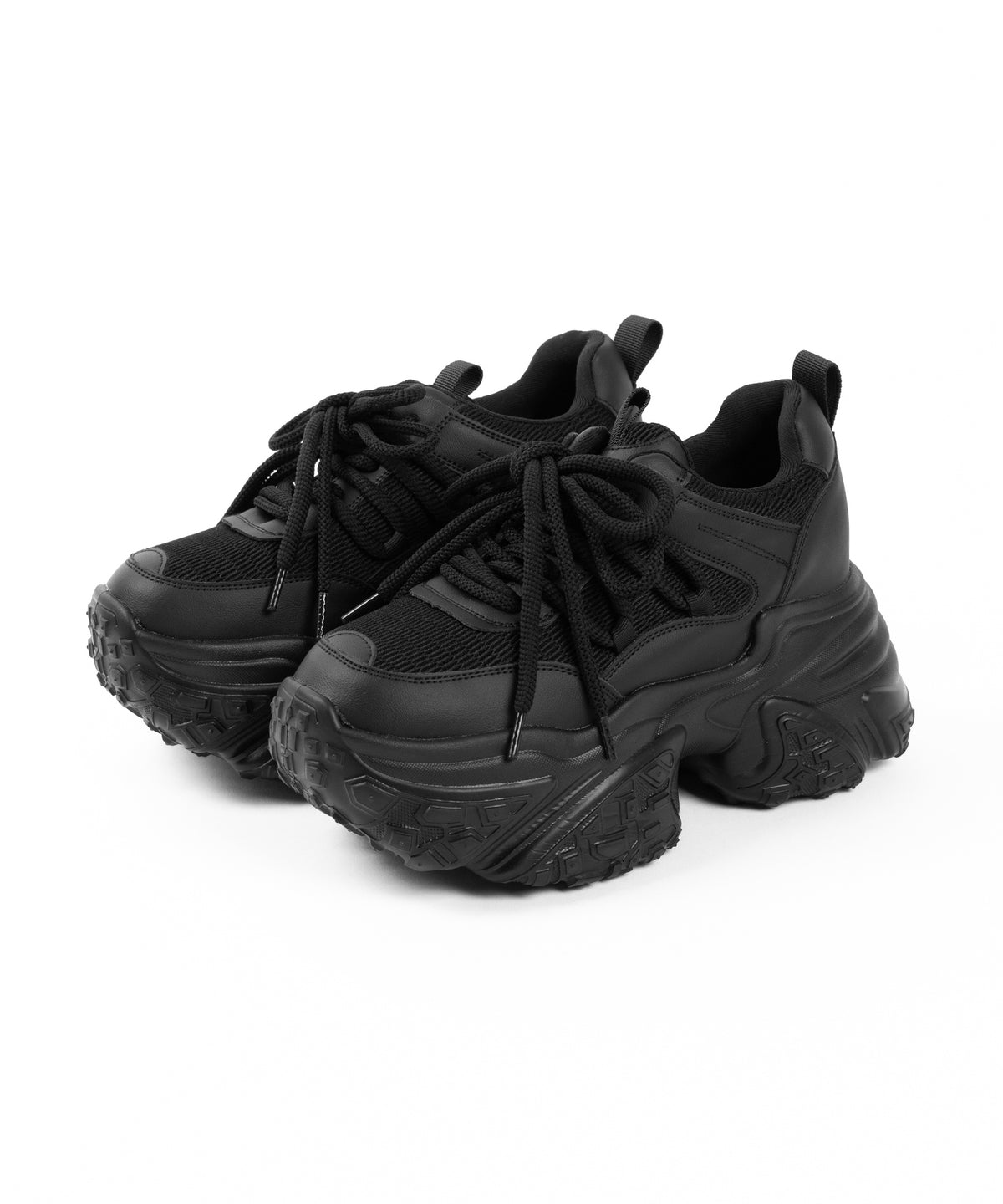 【 +10.5cm盛れ 】レースアップ厚底スニーカー ／ +10.5cm lace-up platform sneakers