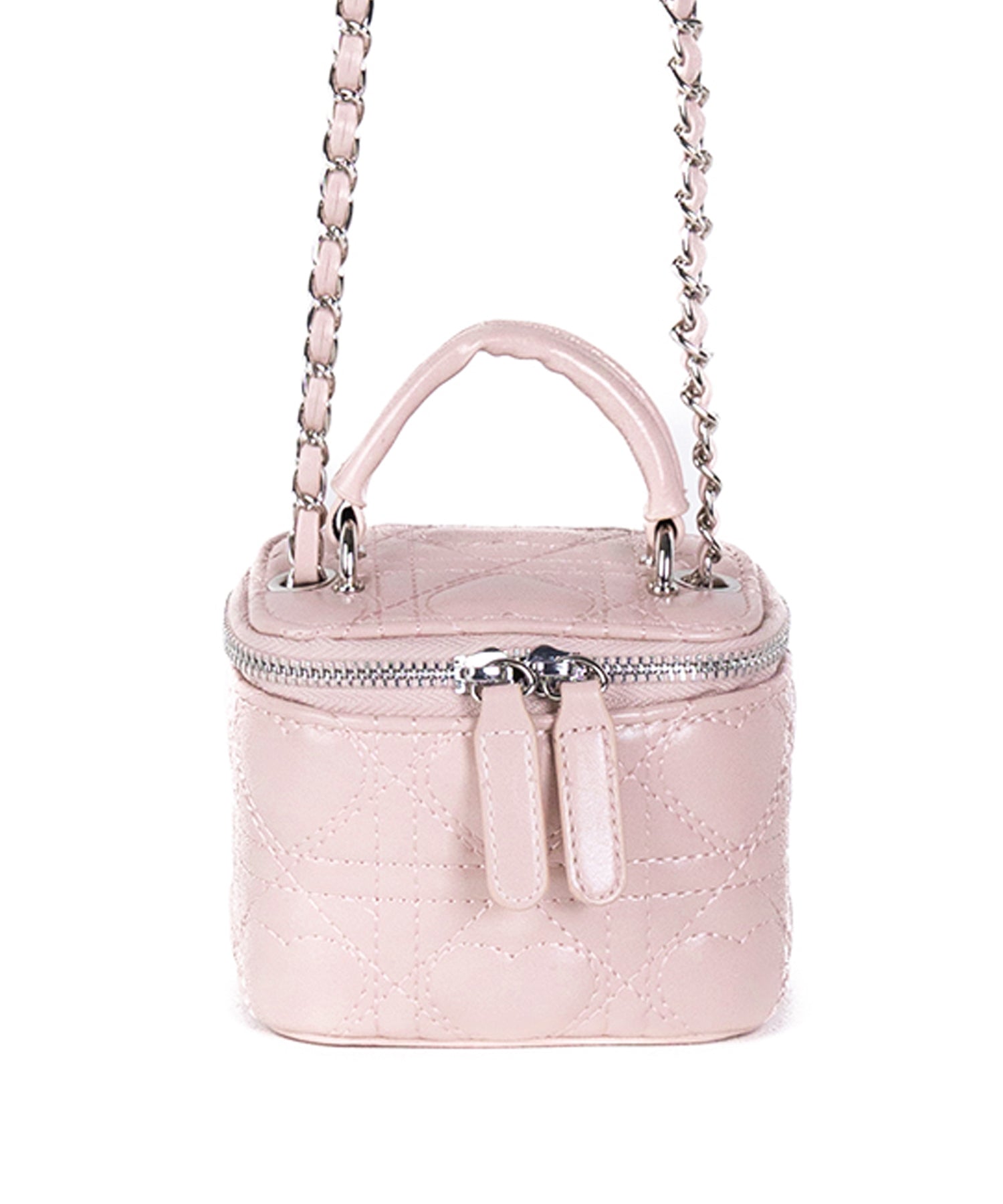ハートキルティングミニバニティバッグ / heart quilted mini vanity bag