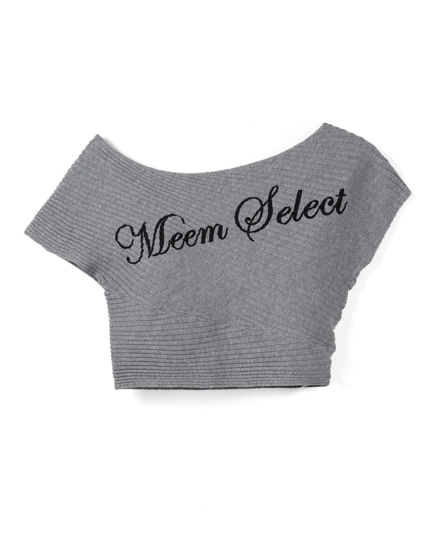 レタリングロゴワンショルリブニット ／ lettering logo oneshoulder lib knit