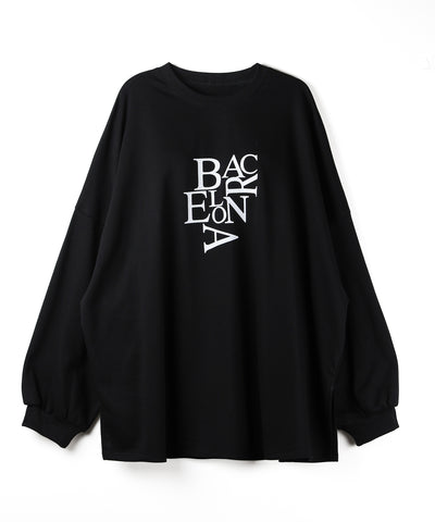 【 2 color 】BACロゴレタリングBIGスウェットロンＴ ／ BAC logo lettering big sweat long Tee