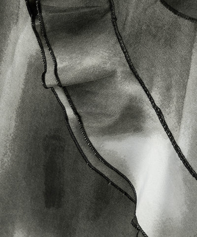タイダイサテンアシンメトリーフリルキャミソールビスチェ ／ tiedye satin asymmetry frill camisole bustier