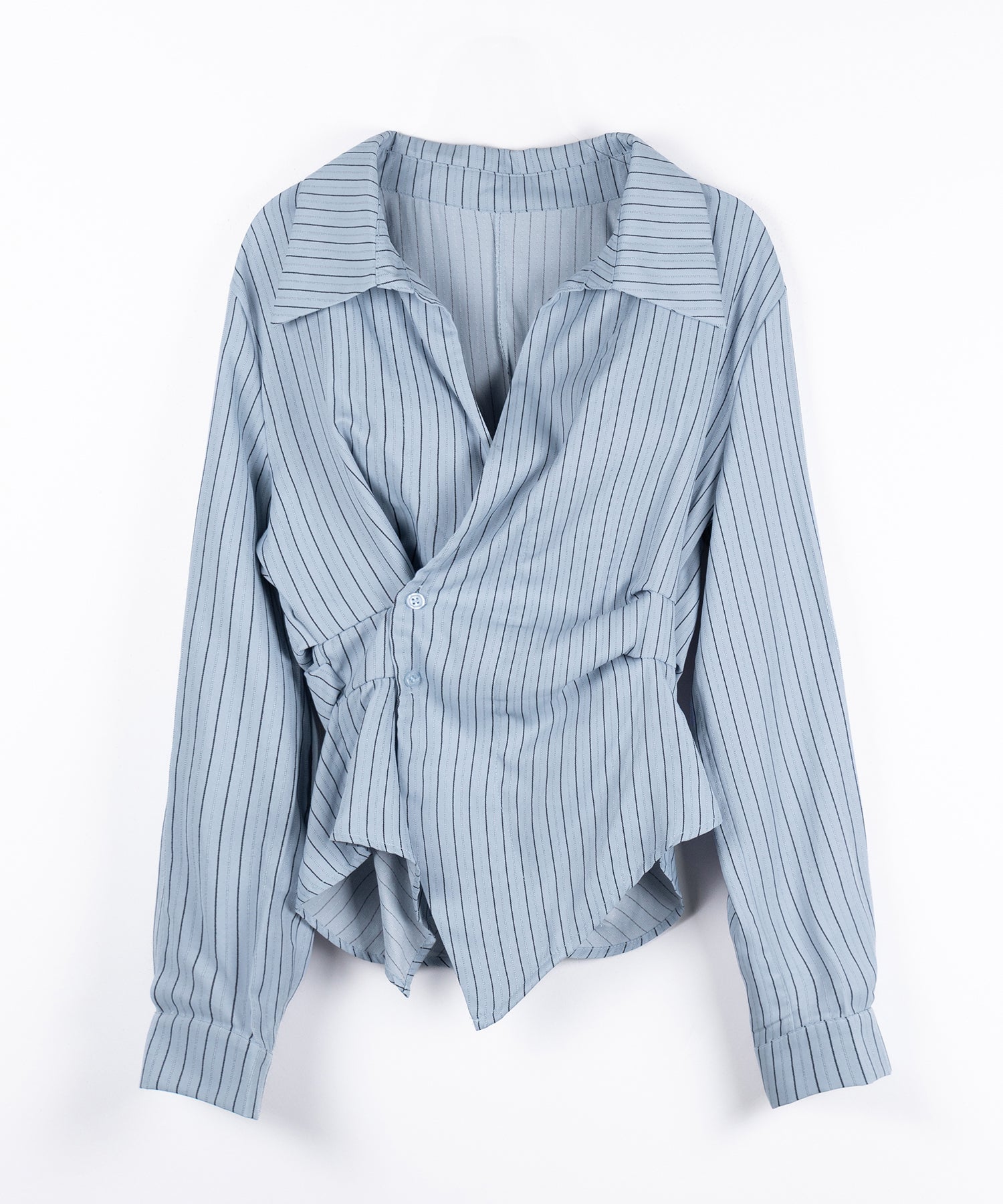 タックレイヤードアシンメトリーミディシャツ ／ tuck layered asymmetry midi shirts