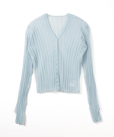 シアーリブニットカーディガン ／ sheer lib knit cardigan