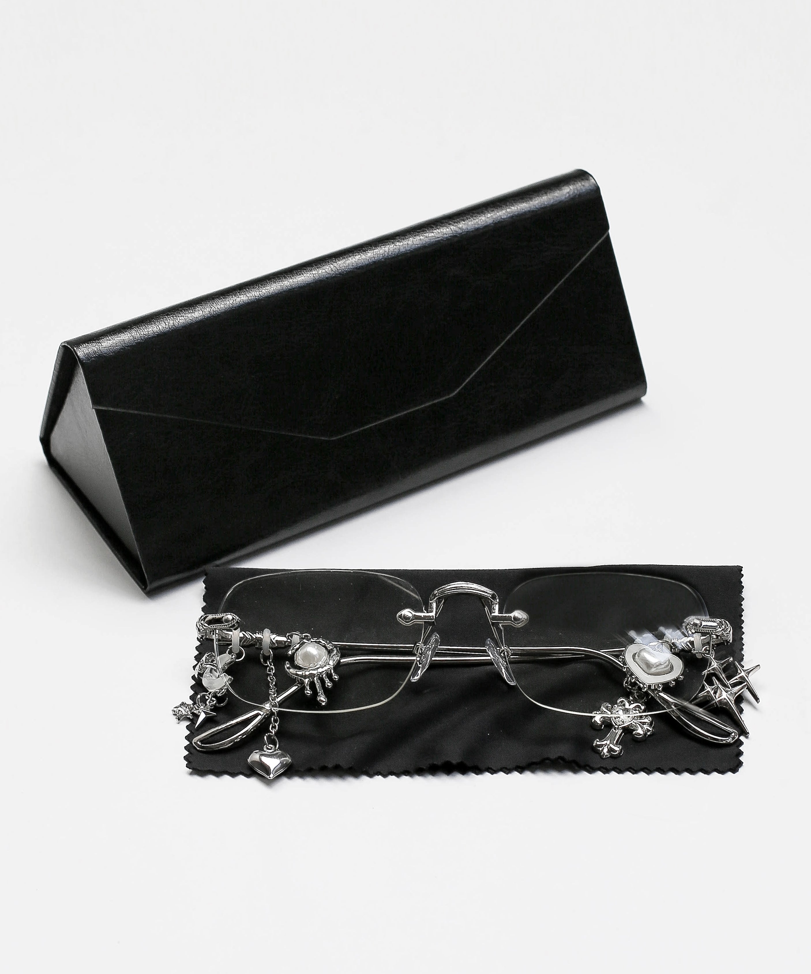 カスタムチャームリムレスメガネ ／custom charm rimless glasses
