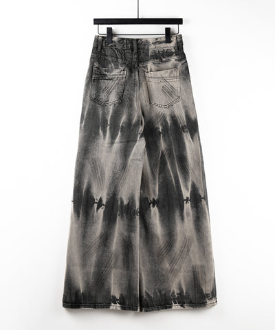 【 ４size 】ヴィンテージタイダイブリーチワイドデニム ／ vintage bleached tie-dye wide denim
