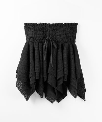【 トップスとしても使える２WAY 】シャーリングリボンフリルビスチェミニスカート ／ shirring ribbon frill bustier mini skirt
