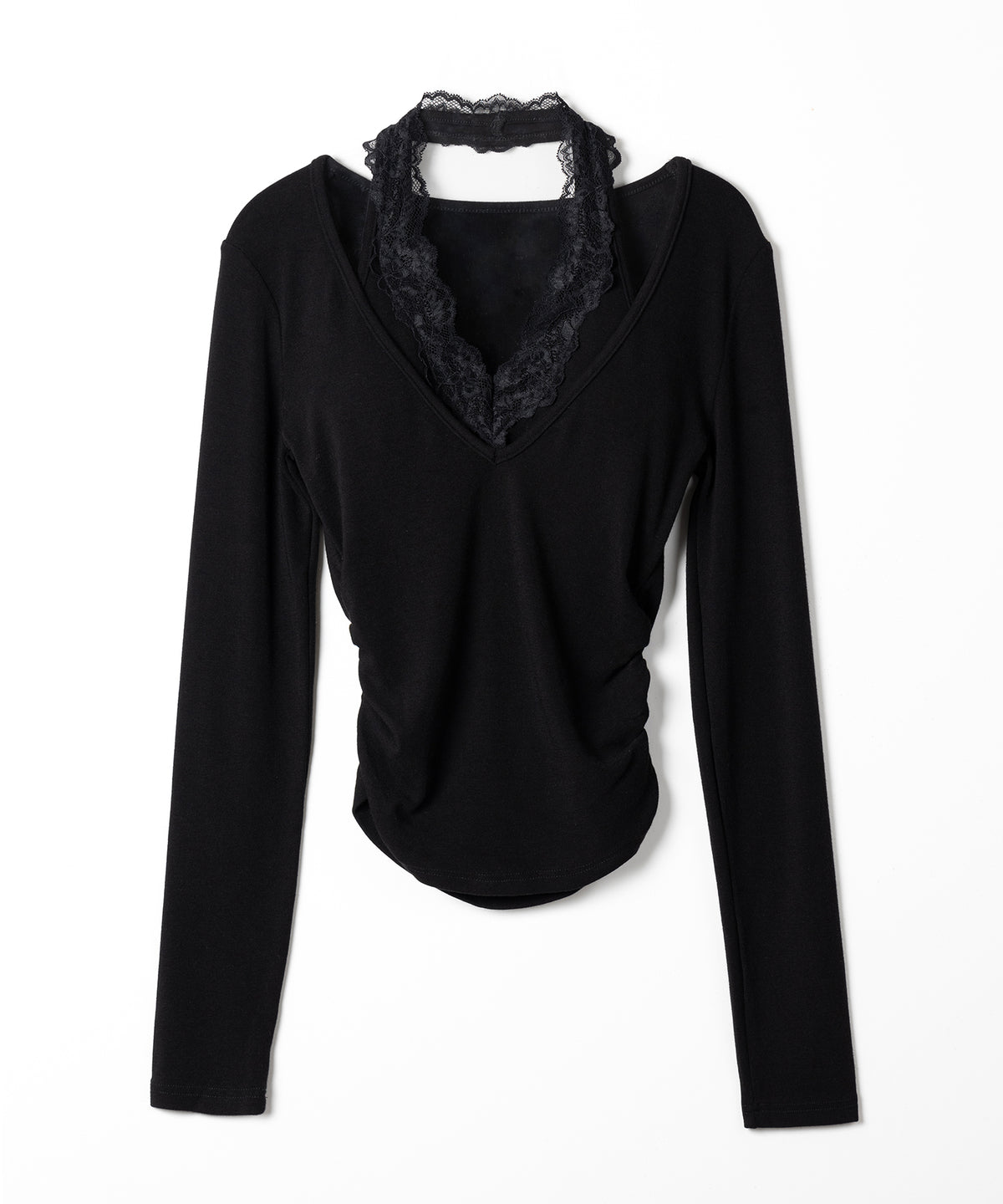 ホルターネックレースレイヤードトップス ／ Halter neck lace layered tops